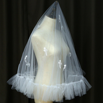 Cute Bride and American Church Wedding Brief Yarn Monolayer Floral Side Styled Merry-Bridal Photo Brigade Slapping Headwear