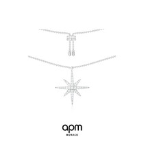 APM Monaco six-pointed star necklace silver sweater chain female autumn and winter luxury niche clavicle chain gift to girlfriend