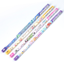 Japan CUTE MODEL students write with small fresher cute wooden pole pencil hexagonal pole B cartoon painted card pen