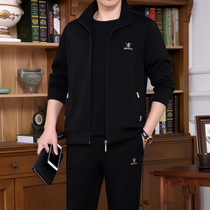 Middle-aged and elderly sportswear suit male spring and autumn three-piece suit dad business casual sportswear sports suit male