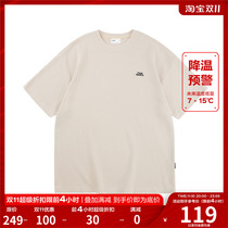 FPA waffle wood gray short-sleeved national tide brand summer trend simple and versatile couples loose half-sleeved t-shirt men