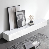 Rock plate TV cabinet modern minimalist tea table combined living room solid wood TV enclosure ground floor light extravagant minimalist white