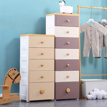 Thickened storage cabinet Drawer type childrens baby wardrobe Plastic multi-layer finishing box locker Household chest of drawers