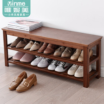  Shoe rack household entrance can sit on the shoe cabinet simple multi-layer economical space-saving narrow storage solid wood shoe rack