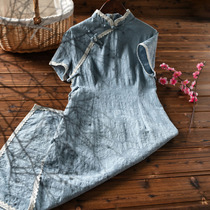 Cheongsam modified version of eroded bone young Chinese style dress Daily retro old Shanghai girl long temperament female