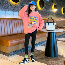 Girls Sweatshirt 2021 New Autumn Dress Children Childrens Thick Weavers Childrens Weaving Womens Clothes