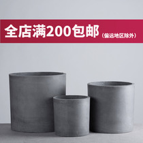 Jiayuan flower pot round cylinder large cement flower pot Modern personality Industrial simple style Garden landscape magnesia clay