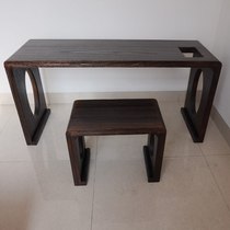 Thickened and widened guqin table stool burning paulownia Chinese learning table antique piano museum solid wood table teaching piano table piano stool tea table