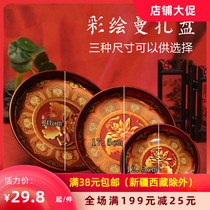 Tibetan Buddhist supplies Painted Manza plate Large Cloisonne Man tea plate for fruit plate Fruit plate tray chassis