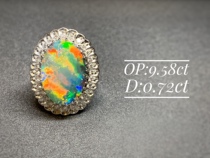 Opal Island Collection Grade Australian Mackerel Mackerel Colored Iron Opal Ring
