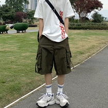 SANJATI function buckle drawstring loose shorts Joker casual pants Yabao national tide men and women with the same model