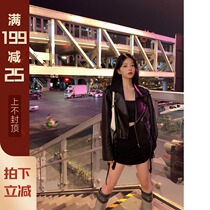 XUELI Sydney women 100 sheepskin short leather jacket women Autumn Winter diagonal zipper tide cool motorcycle jacket