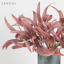 Lancol simulation flower light luxury Nordic Eucalyptus Eucalyptus leaf purple white living room model room silk flower fake flower