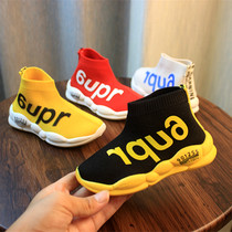 Small 1-7 years old girls shoes Baby childrens elastic socks shoes Womens explosion boys high-top spring and Autumn knitting sports