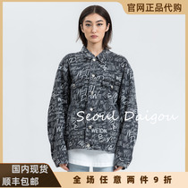 we11done official website 21ss full printing barrage graffiti logo jacket welldone denim jacket