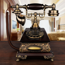 European retro telephone household with antique wireless card seat machine old-fashioned turntable fixed office cable telecommunications