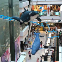 Summer mall atrium beautiful Chen foam shark Dolphin Whale tropical ocean theme decoration props decoration custom
