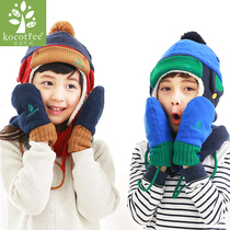 South Korea kk tree thickened boys and girls Childrens gloves five fingers autumn and winter Children baby mittens warm tide