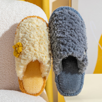 Cute cotton slippers women winter home plush warm couples home indoor non-slip autumn winter home slippers men