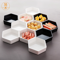 Jane Mi creative platter snack snack Hotel KTV cold dish plastic Diamond multilateral platter commercial melamine tableware