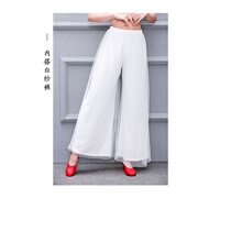 2020 new 2020 middle-aged and elderly square dance costume cheongsam dance performance clothing white gauze skirt suit spot