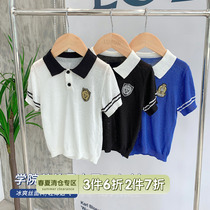 Chen Tai Pig L Mom Baby Summer Baby Short Sleeve Polo Shirt Boy Turned Collar Child Casual T-Shirt Blouse