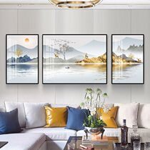 Living room decoration painting modern simple sofa background wall painting Nordic triple mural painting Crystal porcelain framed abstract hanging painting