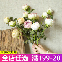 5-head dry burning lulian simulation flower fake flower European style Mori department shooting props dry flowers furnishing living-room upscale decorative flowers