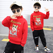 South Korean boy red necropolis plus suede thickened girl foreign piste 2022 new CUHK Tong Year Warm Blouse