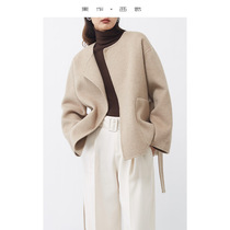 Currently the spot Danish customize the double face wool the great coat of the wool the female little subspring autumn short Korean version coat