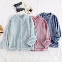 Blouse Single Piece Pyjamas Womens Winter Coral Suede Gush Warmth Long Sleeve Autumn Winter Lady Flannel Home Conserved Spring Autumn