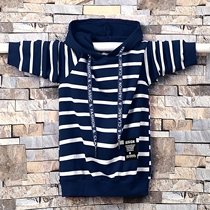 2021 spring and autumn new boy cotton casual sweater youth loose hoodie children increase striped hat