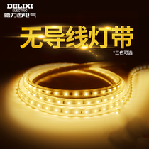 Delixi LED strip LED household neon super bright color change waterproof patch strip ceiling three-color upgrade line light strip