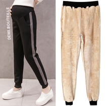 Pregnant women leggings autumn and winter wear trousers velvet thickened fashion pants lambskin warm cotton pants winter clothes