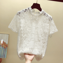 Lace top summer short sleeve T-shirt 2020 Korean version of new foreign temperament Joker loose shirt T-shirt ins female