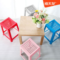 Xitianlong plastic stool Household adult thickened dining table stool Striped high stool Office stool non-slip bench stool