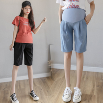 Pregnant womens shorts summer thin wear fashion casual five-point pants summer loose straight leggings pregnant pants