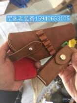 Military fans Old stock 80s Pure cow leather 64 style handgun cover with jacket film and TV prop leather set collection