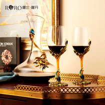 Robbie Rodin Creative Peacock Wine Enamel Home Wine Set Goblet European Wine Glass