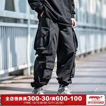 Xiaobingguo Chaochao brand big pocket overalls men loose trend dark function wind detachable strap pants tide