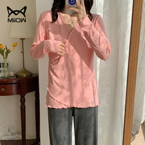 Cat People Lunar Subsuit Lactation Pregnant Pregnant Woman Sleepwear Woman Spring Autumn Season Maternal Summer Thinker Home Conserved Postnatal Breastfeeding Suit