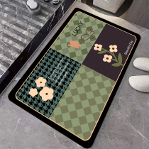 Tide Light Extravagant Silicon Algae Clay Anti-Slip Ground Mat Bathroom Absorbent Pad Toilet Doormat Upholstered Toilet Mat Speed Dry Mat