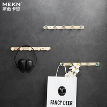 Free Punch Light Lavish Brass Wire Drawing Clot Hood Hook Door Rear Hyun Guan Hang Clothes Hook Toilet Toilet Full Copper Clothing Hook