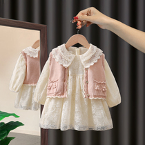 Girl autumn 2021 New Net Red foreign gas childrens two-piece dress spring and autumn womens baby set tide childrens clothing