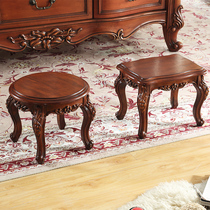 American full solid wood low bench bench Small round stool Shoe stool Baby small square stool Tea stool Childrens chair
