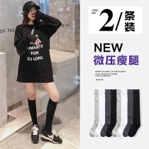 Socks Womens mid-tube socks ins tide jk calf socks pure cotton black spring and autumn thin stockings Autumn and winter long tube thin leg socks