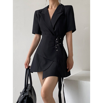 ACUP premium sense suit dress 2021 summer new design sense niche fried street wrap dress dress women tide