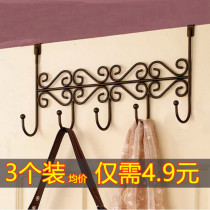 Door rear adhesive hook No trace nail-free door hanger coat rack door back rack towel rack wall hanging storage rack