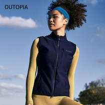 OUTOPIA)SoulRun windproof and waterproof sheep's wool composite warm women's sports soft shell vest running in winter