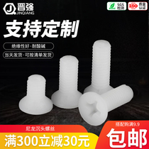 M5 plastic screw nylon plastic sink screw cross flat head insulated bolt nylon screw flat tail machine wire